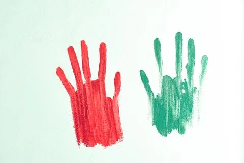 Handprint on the wall Stock Photos