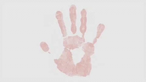 Handprints Flashing On transparent Background Stock Footage 253231048