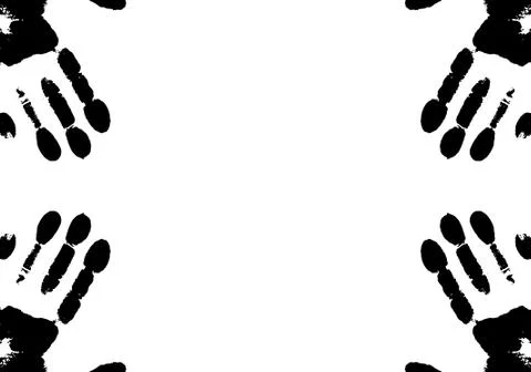 Handprints on frame. Stock Illustration