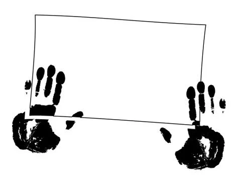 Handprints on frame. Stock Illustration