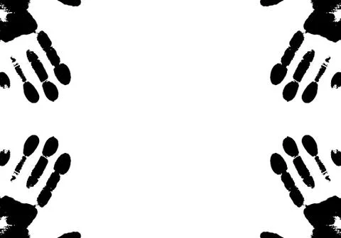 Handprints on frame. Stock Illustration