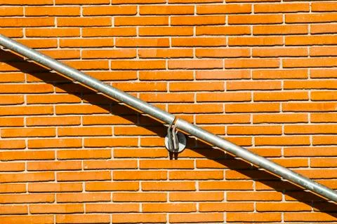 Handrail on a brick wall inside Auditorium, Rome, Italy, Europe Stock Photos