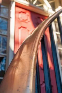 Handrail dappled light Stock Photos