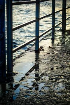 Handrail reflection Stock Photos