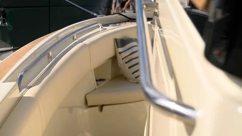 Handrails on a classic boat Stock Footage 74181676