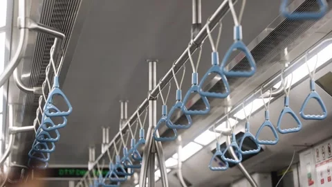 Handrails Inside Singapore  MRT Stock Footage 314291222