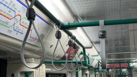 Handrails in train Video stock 239251448