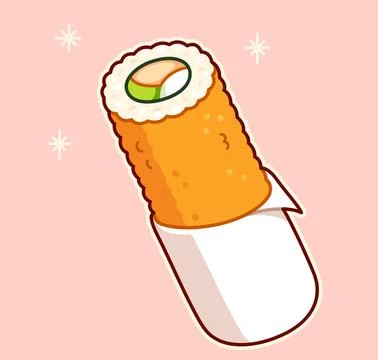 Handroll sushi drawing Stock Illustration