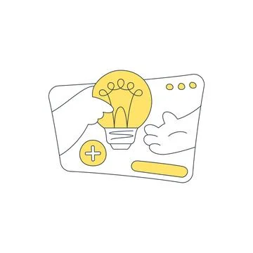 Hands Adding A Creative Idea To A Web Application Vector Illustration Stock Illustration