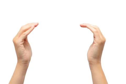 Hands against a white background Stock-Fotos