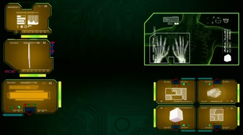 Hands - Analysis Monitor - yellow 01 Video stock 59134834