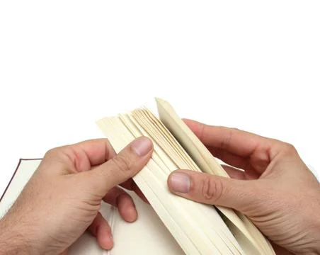 Hands and book Foto stock