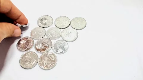 Hands and Coins. Stock Footage 329908090