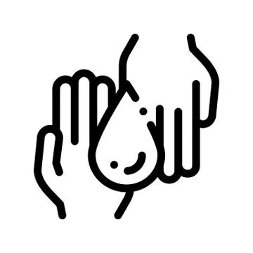 Hands And Drop Moisturizer Vector Thin Line Icon Stock Illustration