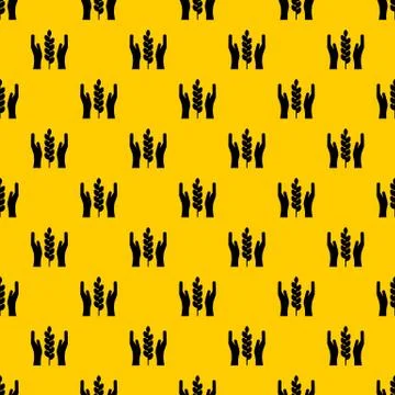 Hands and ear of wheat pattern vector イラスト素材