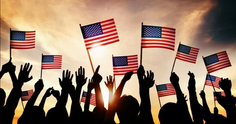 Hands and Flags Stock Footage 107988769