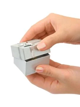 Hands and gift Stock Photos