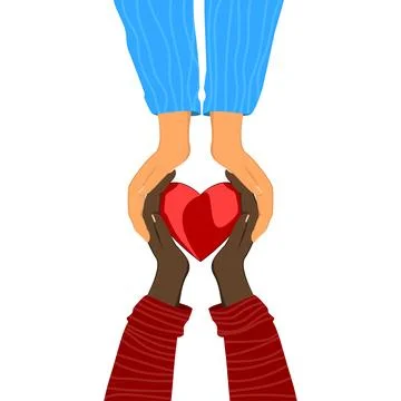 Hands and heart. Illustrazione stock