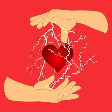 Hands and heart Stock Illustration