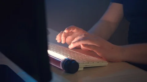 Hands and keyboard showing close-up Video stock 90979606
