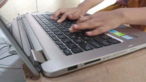 Hands and laptop keyboard Stock Footage 230731285