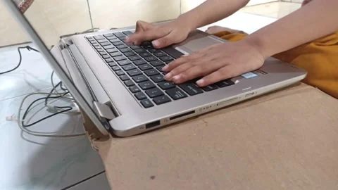 Hands and laptop keyboard Stock Footage 230731296