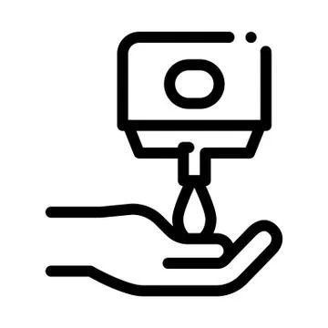 Hands And Liquid Soap Icon Outline Illustration Illustrazione stock