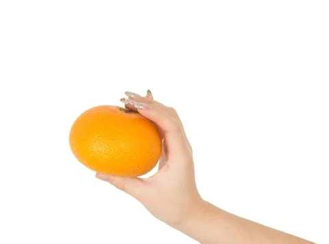 Hands and oranges Stock Photos