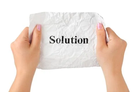 Hands and paper Solution Stock Photos
