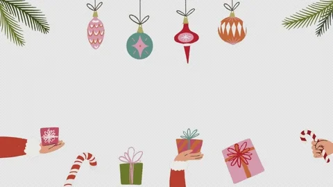Hands and presents  transparent 4k Stock Footage 166829199
