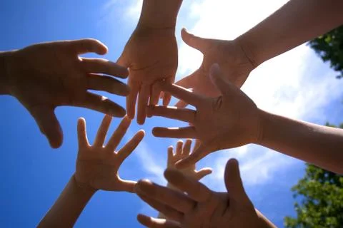 Hands and sky Stock Photos