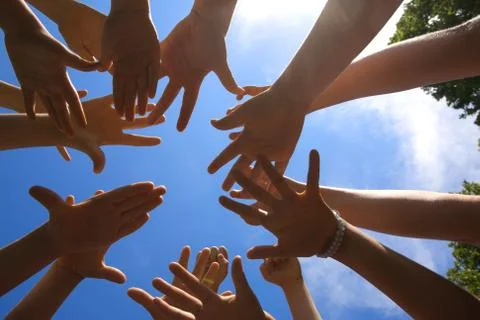 Hands and sky Stock Photos