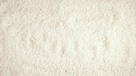 Hands and white long grain rice Stock Footage 92087604