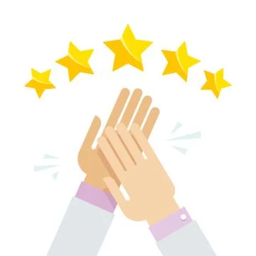 Hands applaud, positive five star feedback. Vector illustration flat イラスト素材