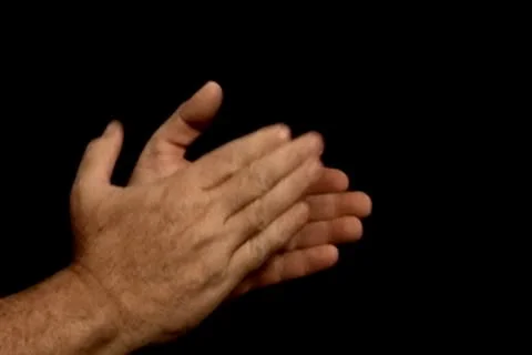 Hands - applauding thumbs-up 16x9 Stock Footage 8849812