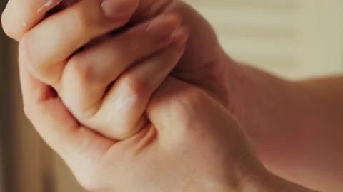 Hands apply a cream to moisturize the skin. Hand and body care, skincare. Stock Footage 314557399