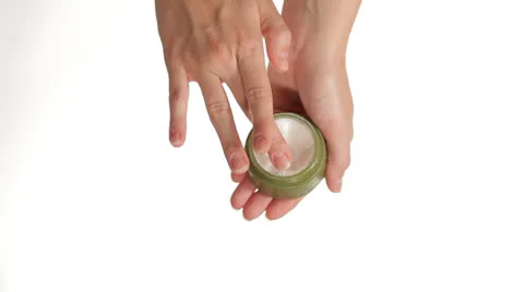 Hands Applying Cream on white background Video stock 27119545