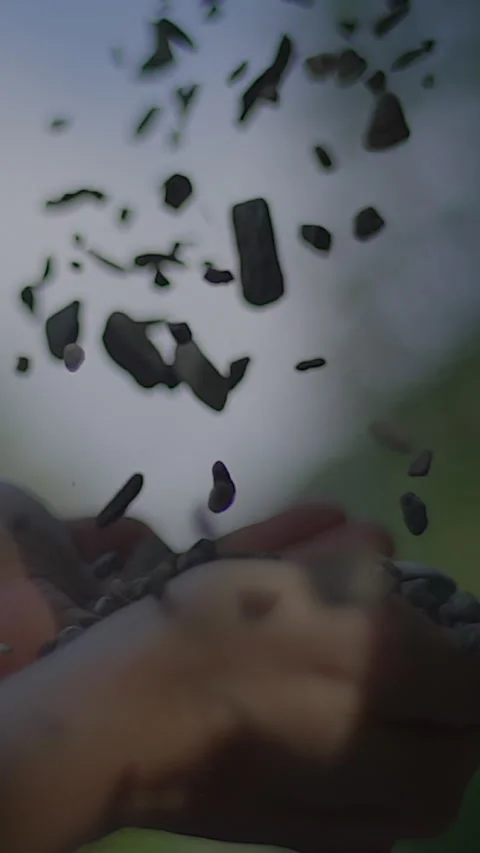 Hands Are Gently Releasing Tiny Particles into the Natural Environment Stock Footage 287839032
