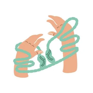 Hands are knitting Stock Illustration