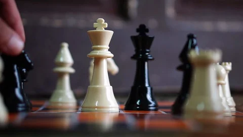 Hands are playing chess. Stock Footage 126912611