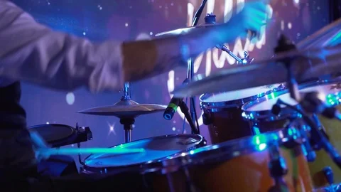 Hands are playing Drum - Close up Stock Footage 115024473