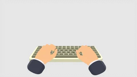 Hands are typing on a computer keyboard. Animation computer keyboard Stock Footage 318213068