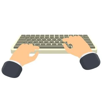 Hands are typing on a computer keyboard. Busy working on a computer keyboard Stock Illustration