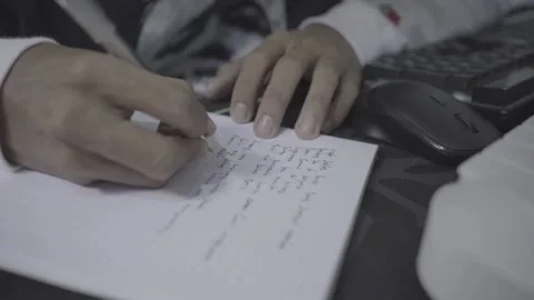 Hands that are writing Stock Footage 220638129