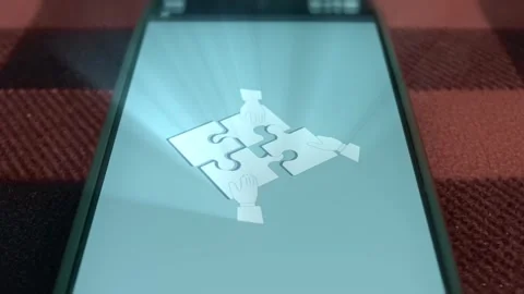 Hands assemble puzzle pieces, presentation Stock Footage 309830068
