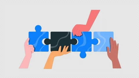Hands Assembling Puzzle Alpha channel Stock Footage 288516806