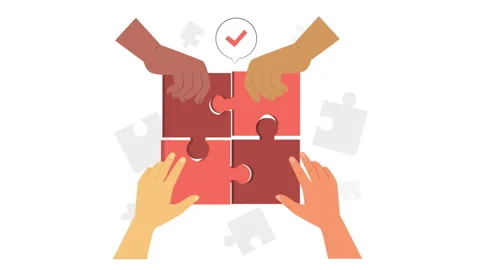 Hands Assembling Puzzle Background Stock Footage 260917277