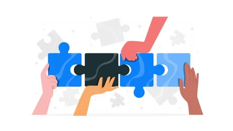 Hands Assembling Puzzle Background Stock Footage 288515898