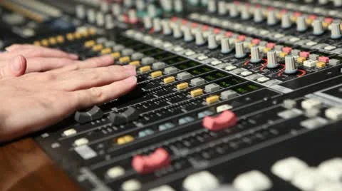 Hands on Audio Console Mixing a show. 動画素材 10688620