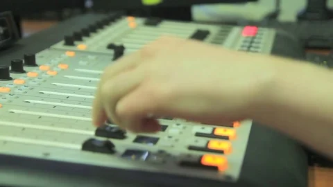 Hands on audio mixer Stock Footage 73815931